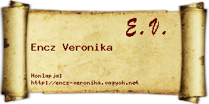 Encz Veronika névjegykártya